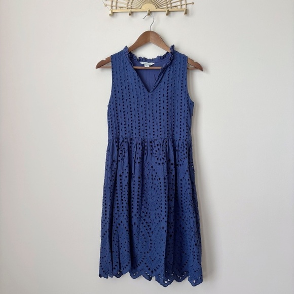 Sundance Promise Eyelet Ruffle Dress Small Blue - Picture 9 of 9